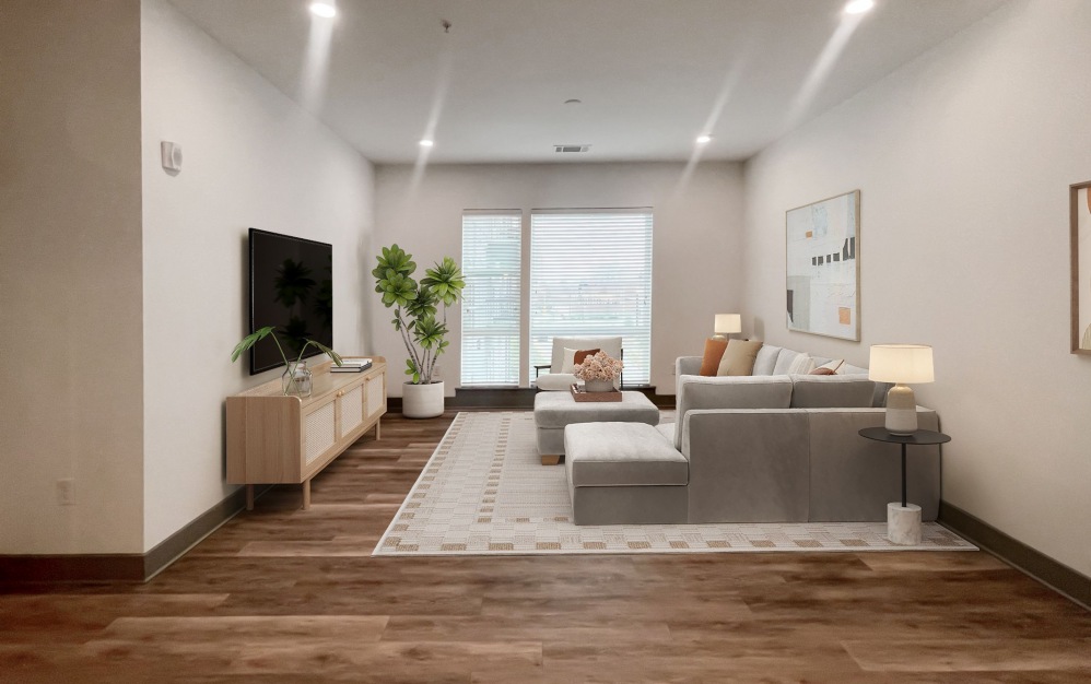 Open concept apartment living area at Uptown 550