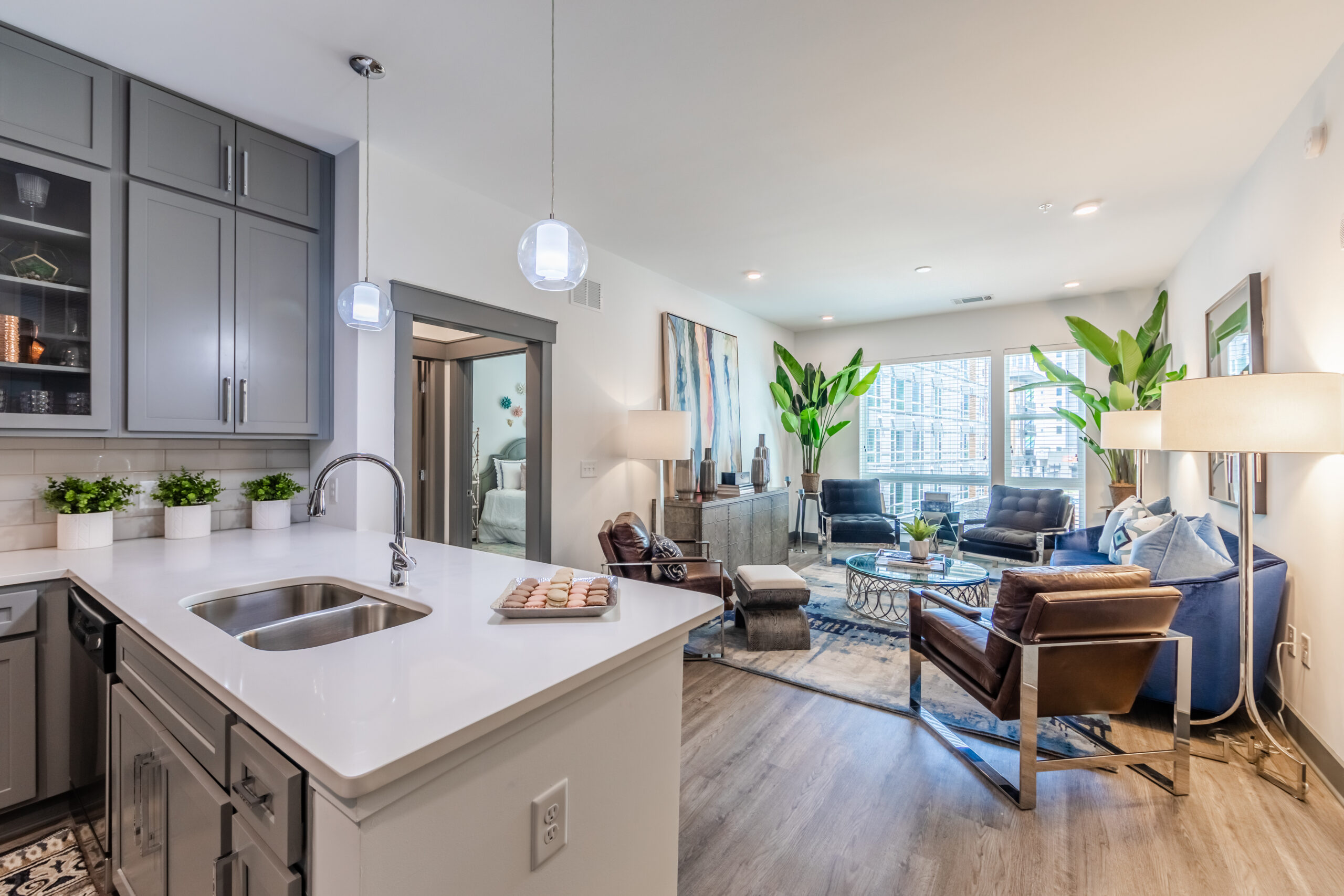 Uptown 550 the Midrise modern kitchen with stainless steel appliances