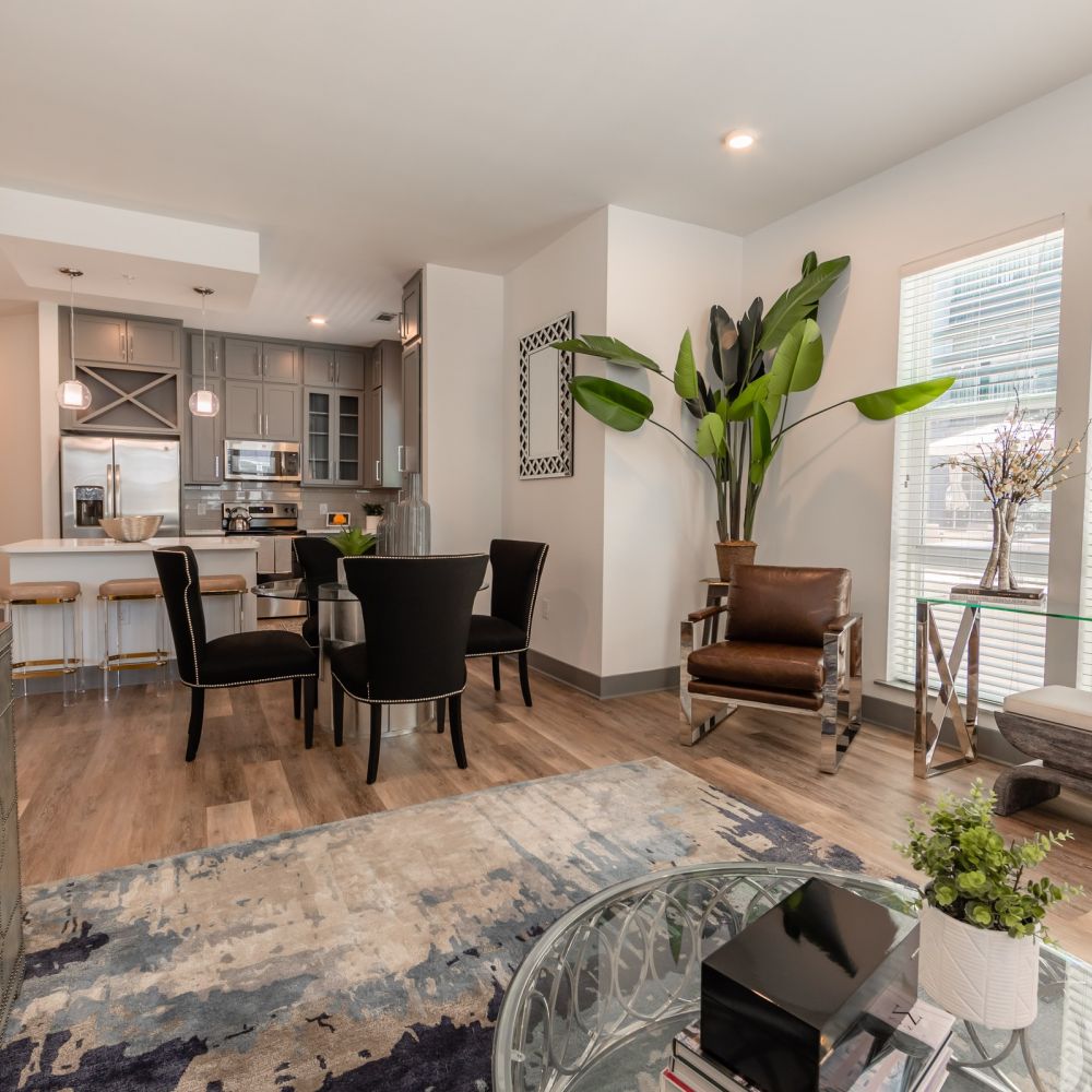 Uptown 550 luxury apartment interior with elegant furnishings